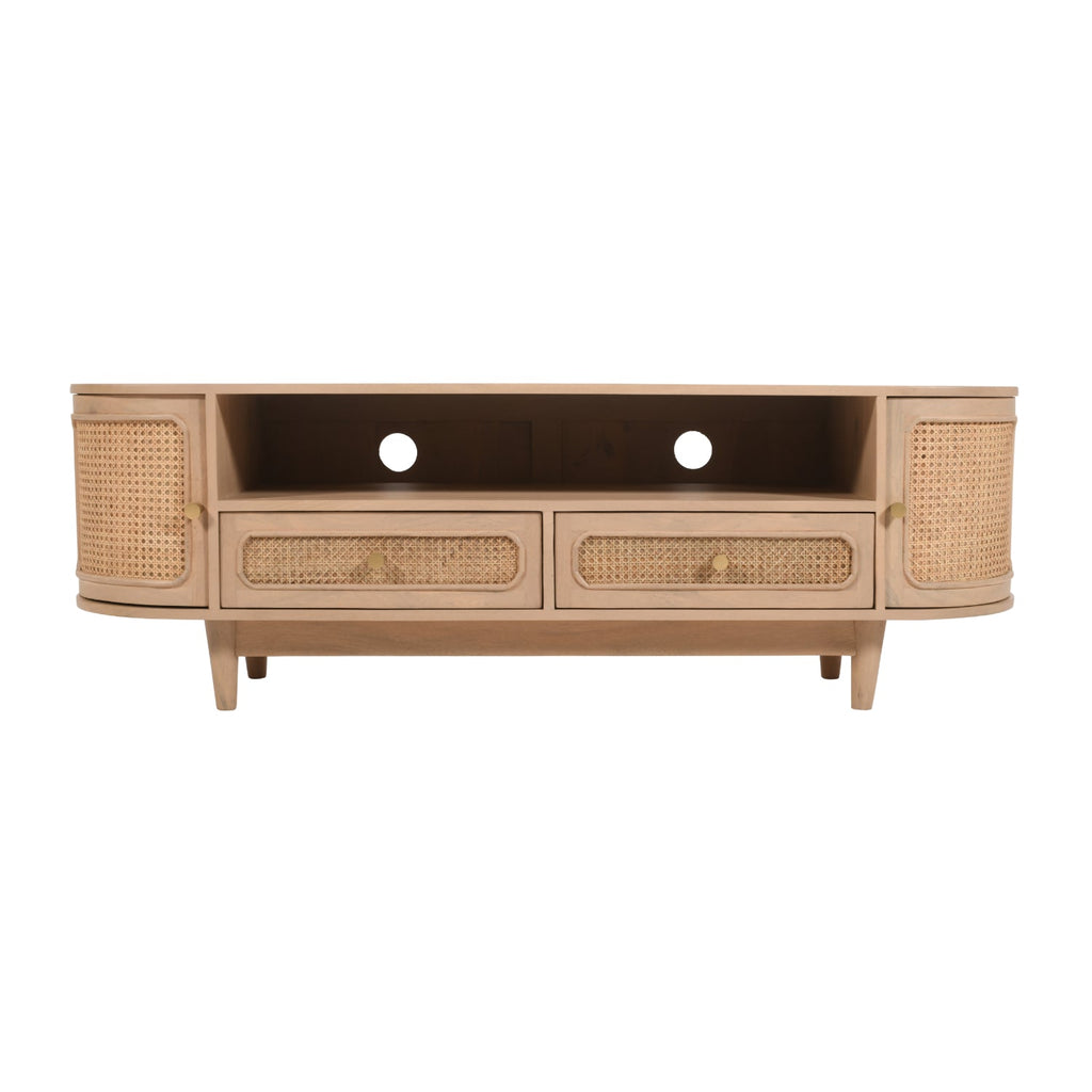 Chester Cane And Wood 2 Drawers TV Cabinet