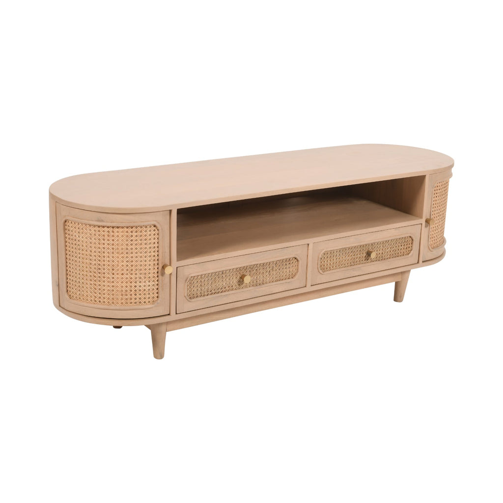 Chester Cane And Wood 2 Drawers TV Cabinet