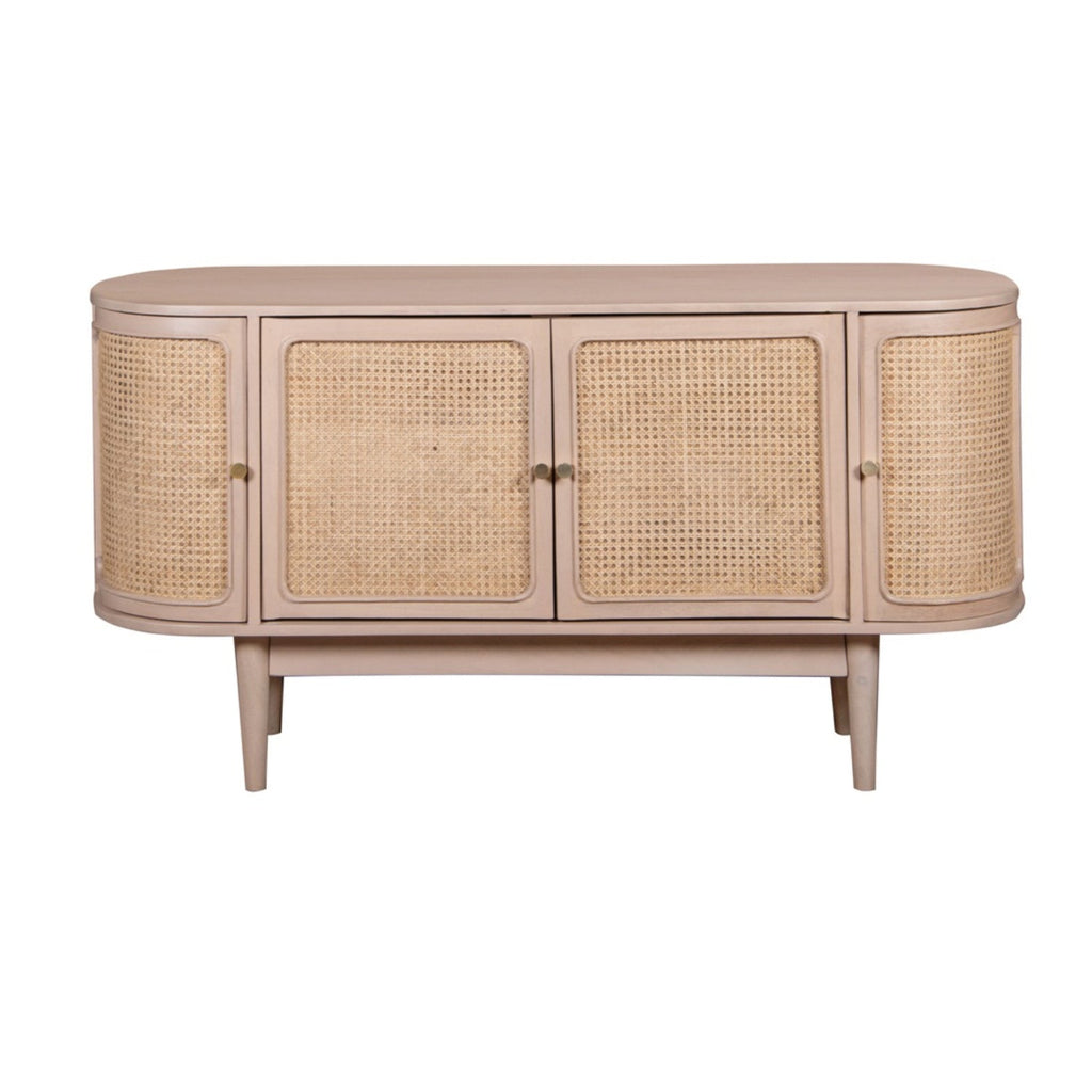 Chester Cane And Wood 4 Doors Sideboard