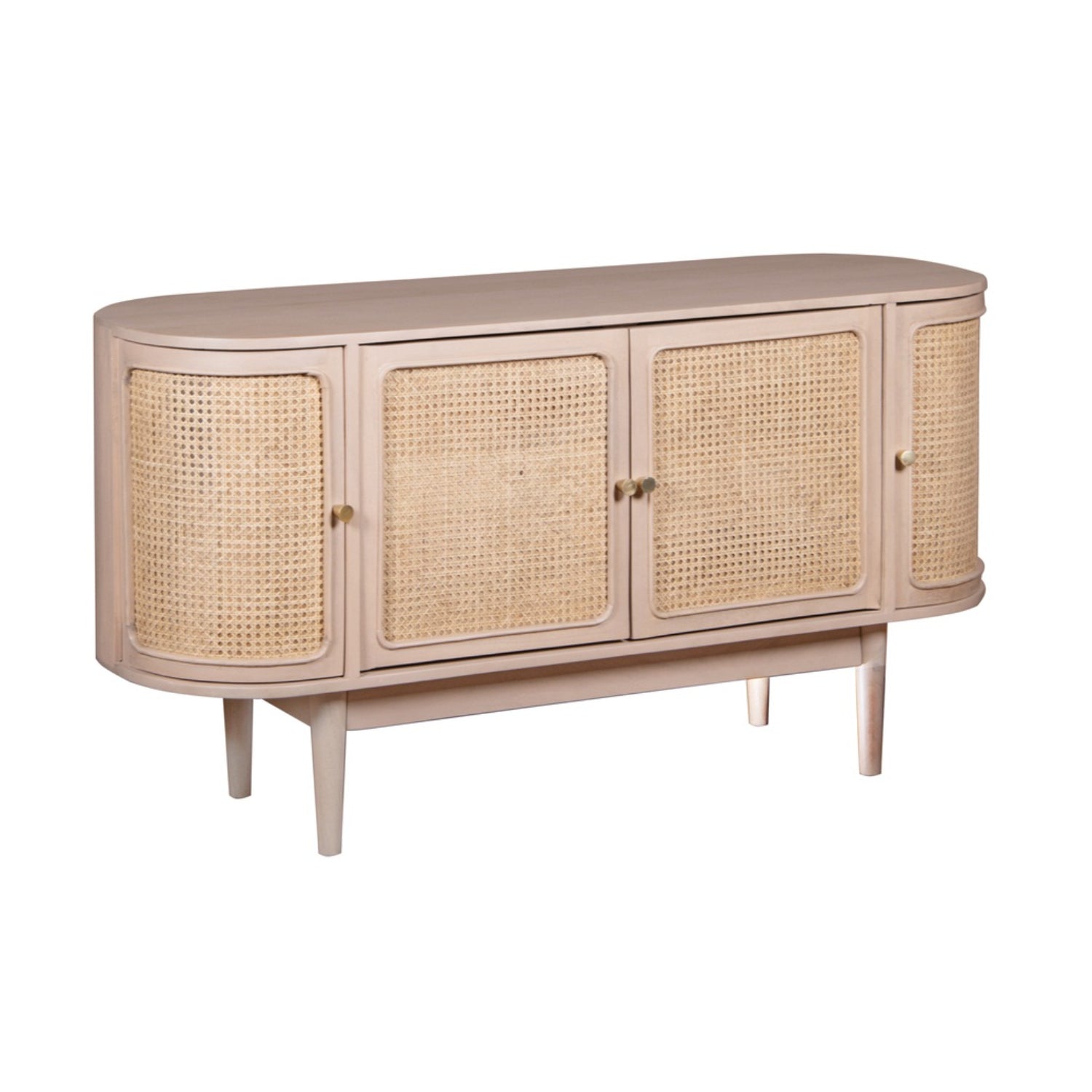 Chester Cane And Wood 4 Doors Sideboard