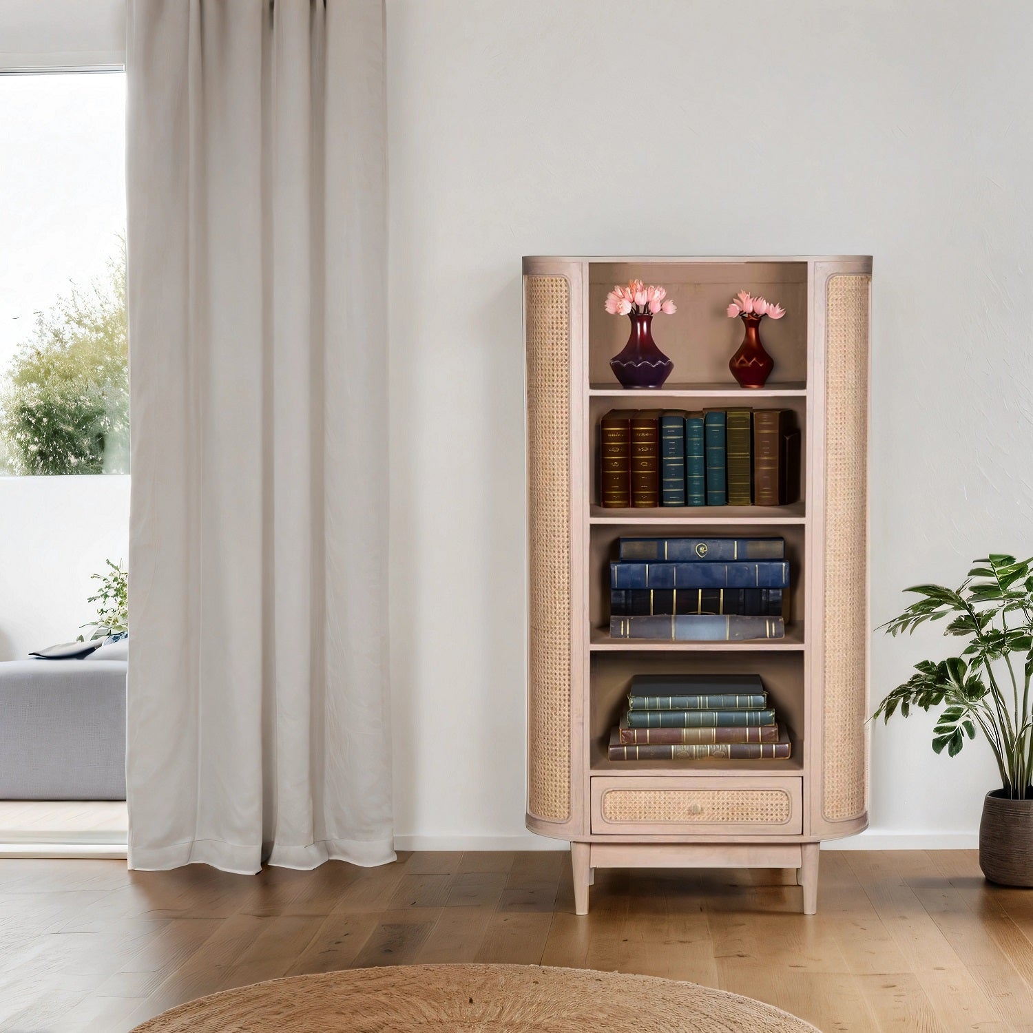 Chester Cane And Wood Bookcase