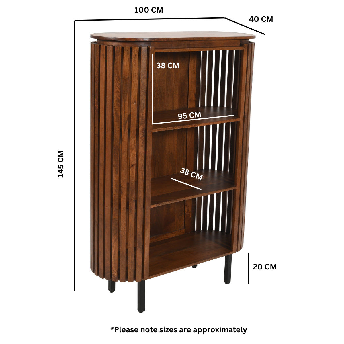 Compton Mango Wood Bookcase