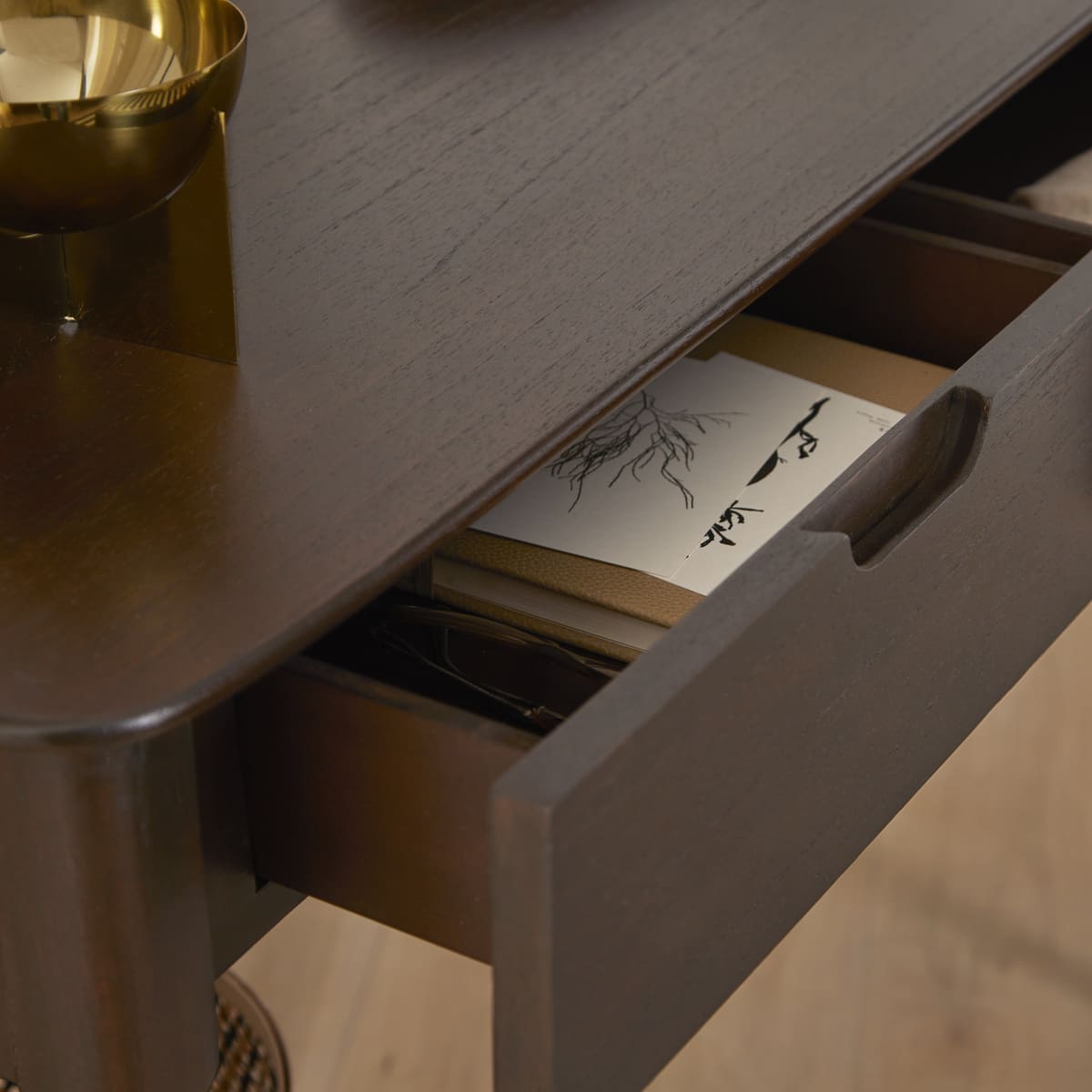 Norway 2 Drawer Dark Walnut Console Table