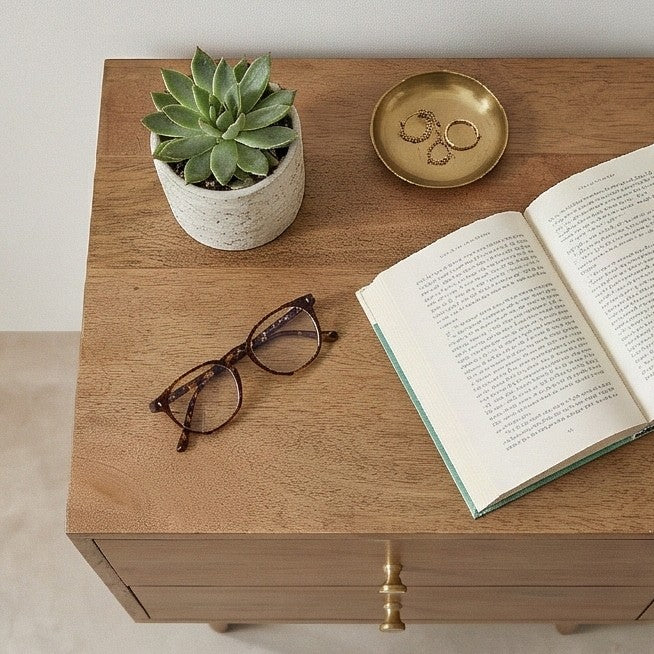 Scandinavian Light Walnut Oslo Bedside Table