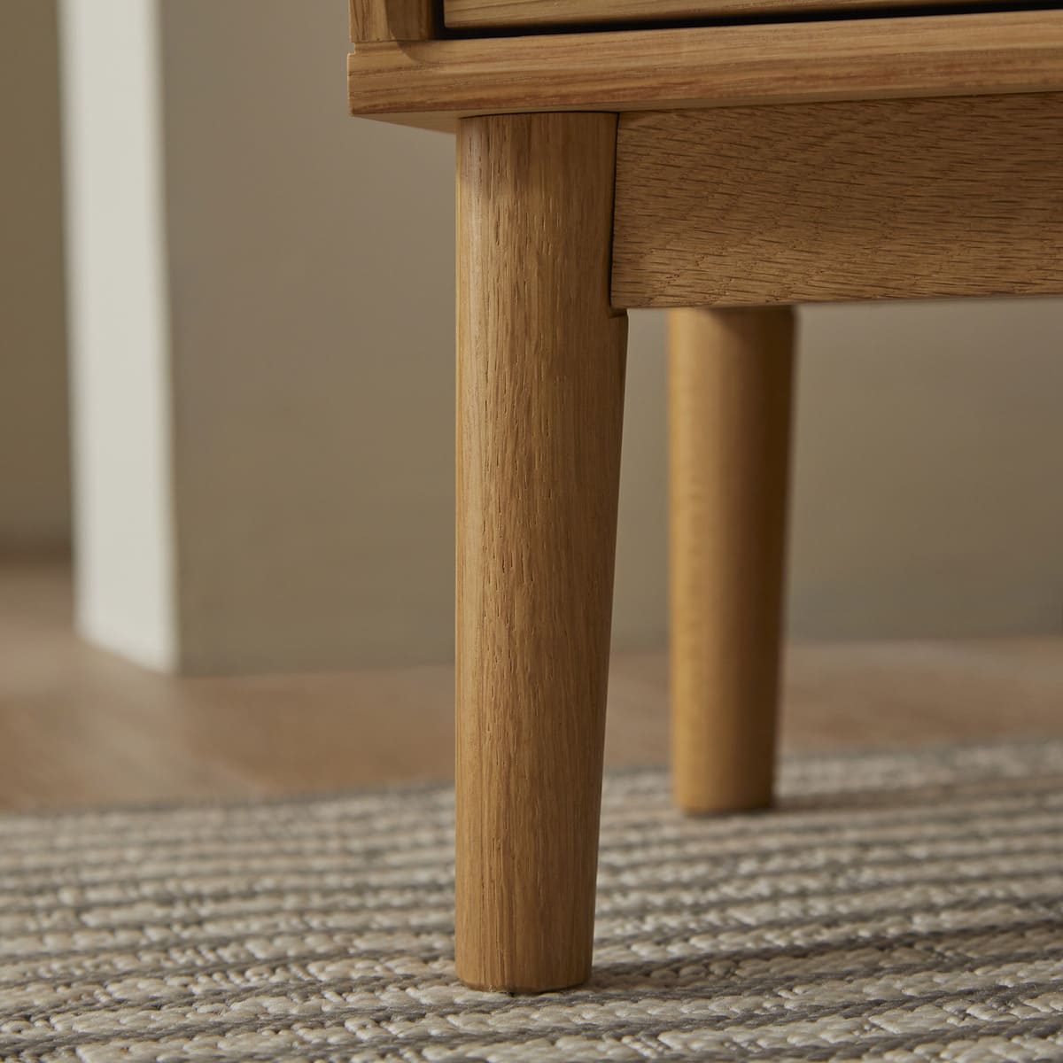 Wright Narrow Oak Bedside Table