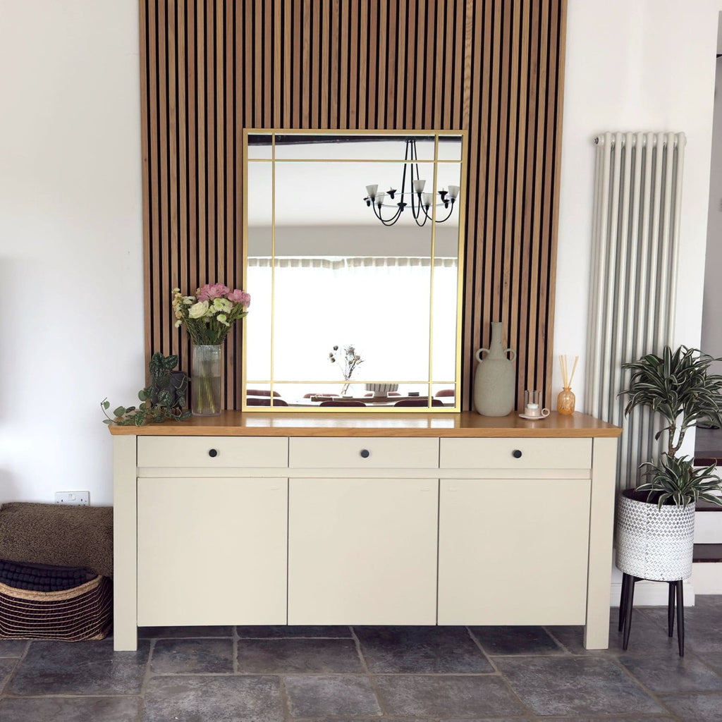 Aimi - Gold Metal Rectangle Window Mirror - 95cm x 120cm.
