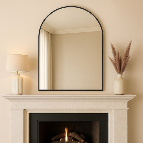 Akiko - Black Metal Arched Mirror - 120cm x 95cm