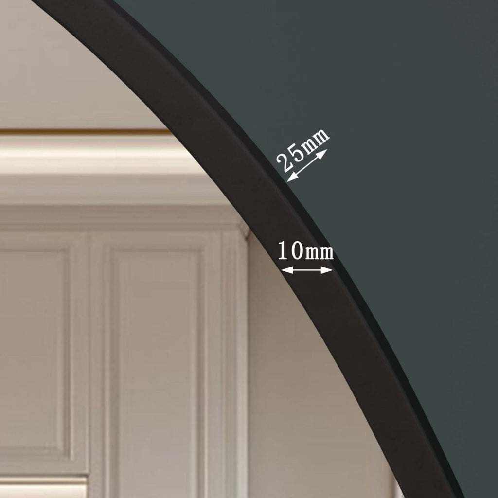 Akiko - Black Metal Arched Mirror - 120cm x 95cm