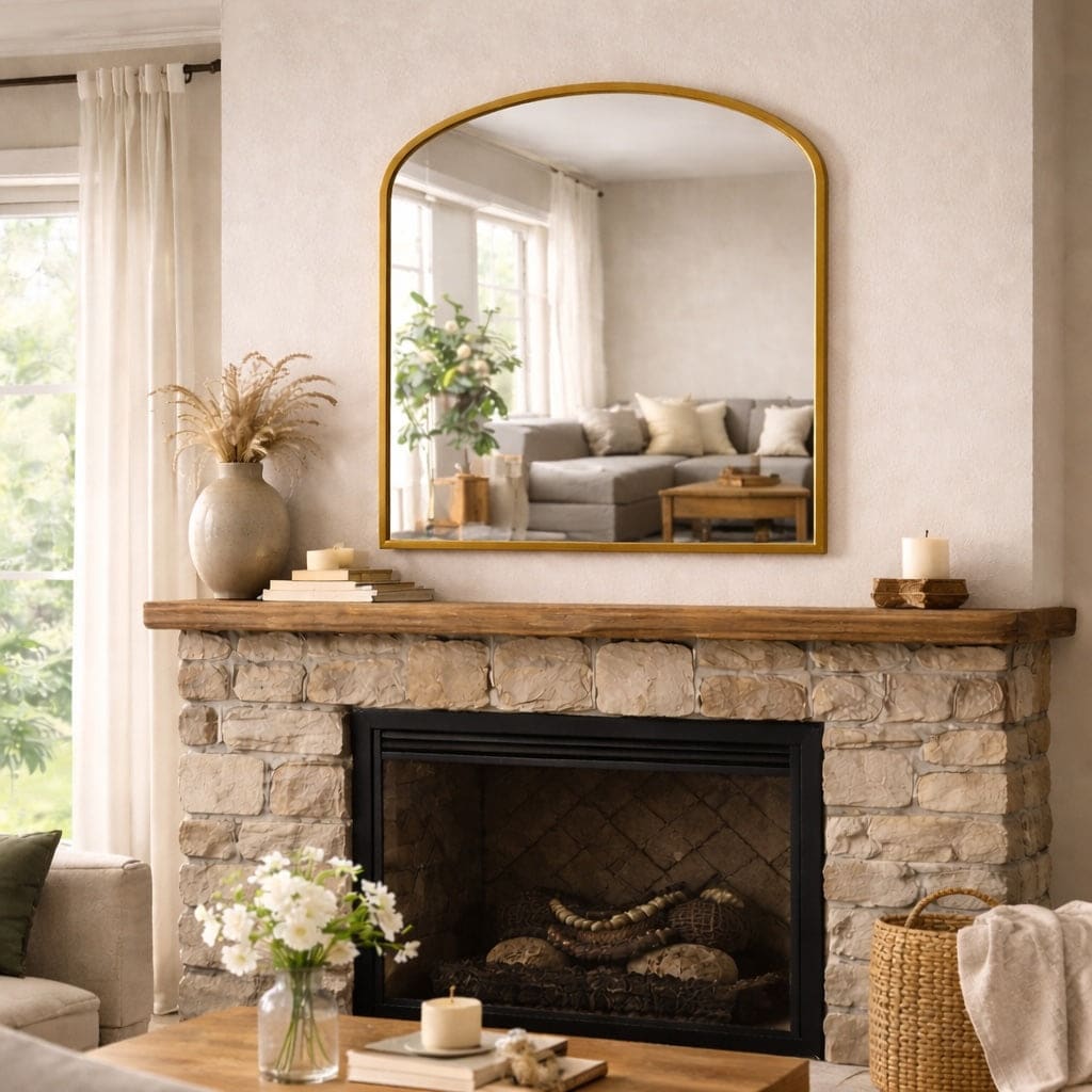Yoko - Gold Metal Gentle Arch Mirror - 120cm x 95cm